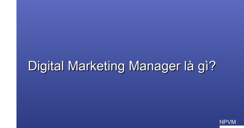 digital marketing manager là gì